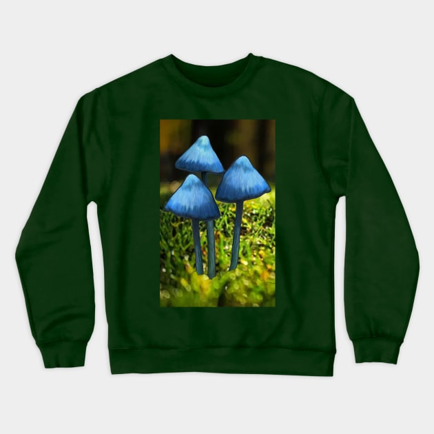 I'm Feeling Fantasy Blue Mushrooms Crewneck Sweatshirt by MyOwnFairytale